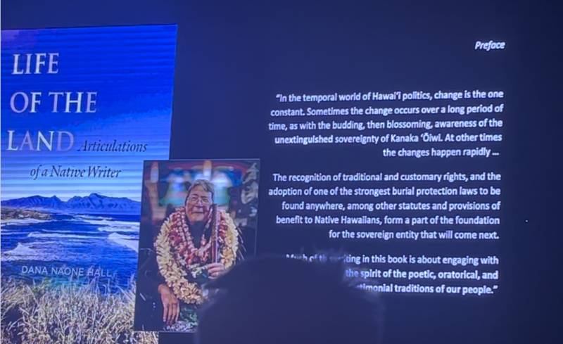 slide at hawaii land trust benefit event